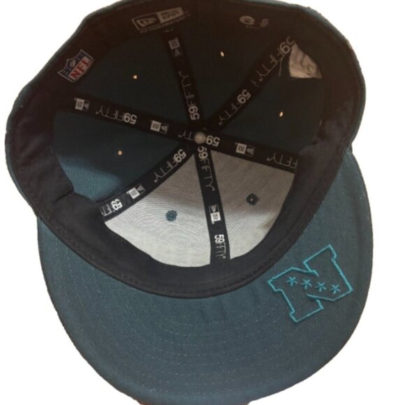 Philadelphia Eagles Hat New Era Adult Fitted 6 5/8 Green Football Cap Spell Out - Picture 5 of 6